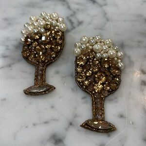 Rhinestone champagne earrings